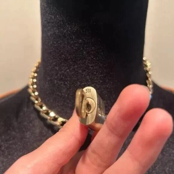 Louis Vuitton #311 Lock and Key Gold Brass with new unbranded chain - Picture 6 of 6